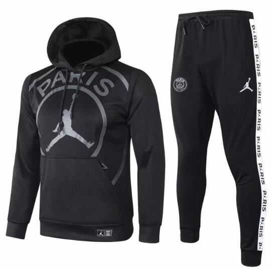 Paris Jordan Black Training Suit Hoodie Shirt with Pants 2020/21